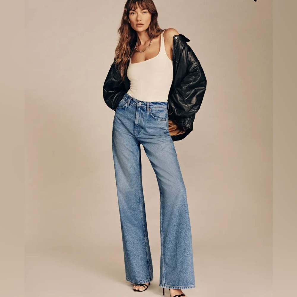 Reformation Cary High Rise Slouchy Wide Leg in Colorado- Sz 25